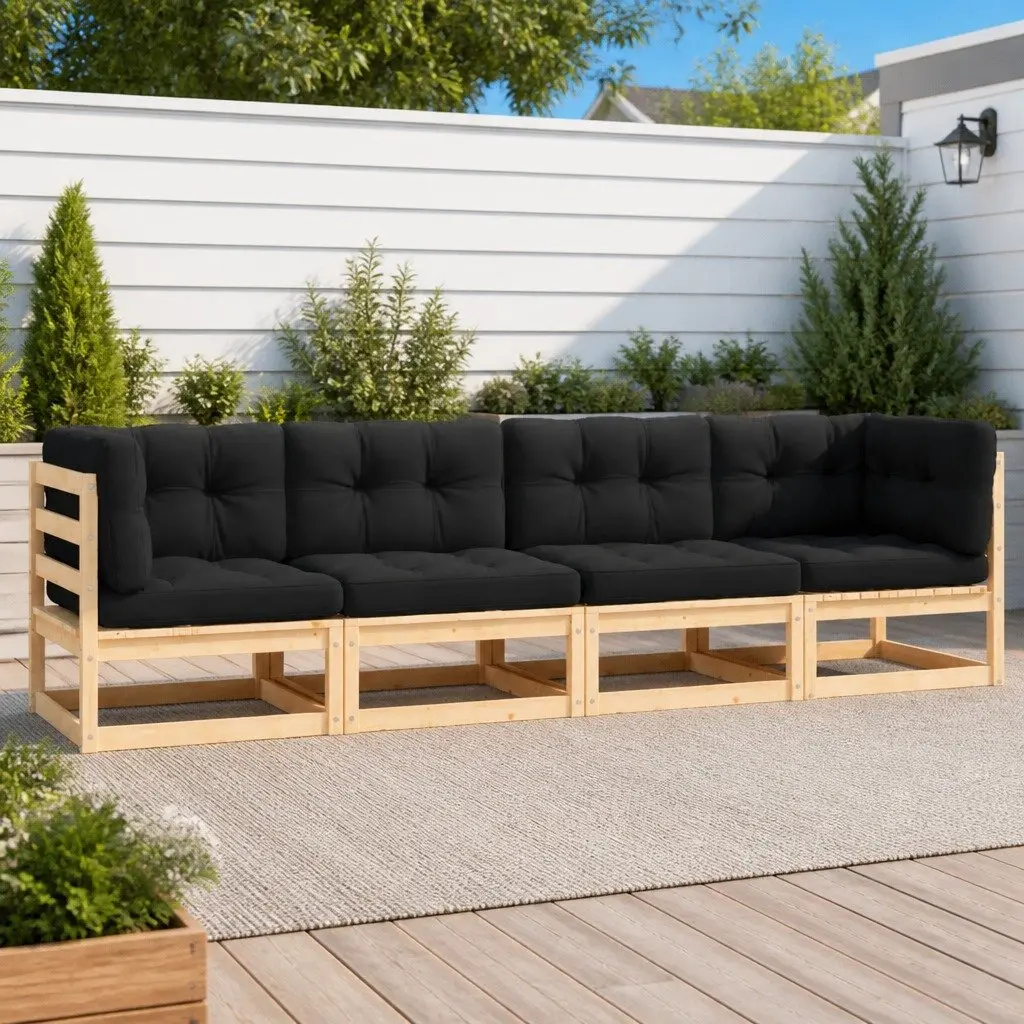 4 Piece Garden Lounge Set Outdoor Sofa Seating Anthracite
