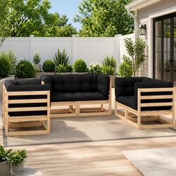 Warm and Reliable 6 Piece Garden Lounge Set with Cushions