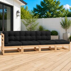 Comfortable 4 Piece Garden Lounge Set with Cushions and Low Maintenance