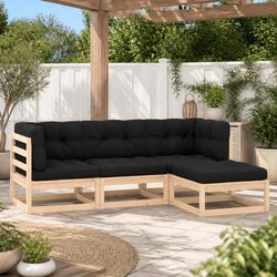 Reliable 4 Piece Garden Lounge Set with Comfortable Cushions