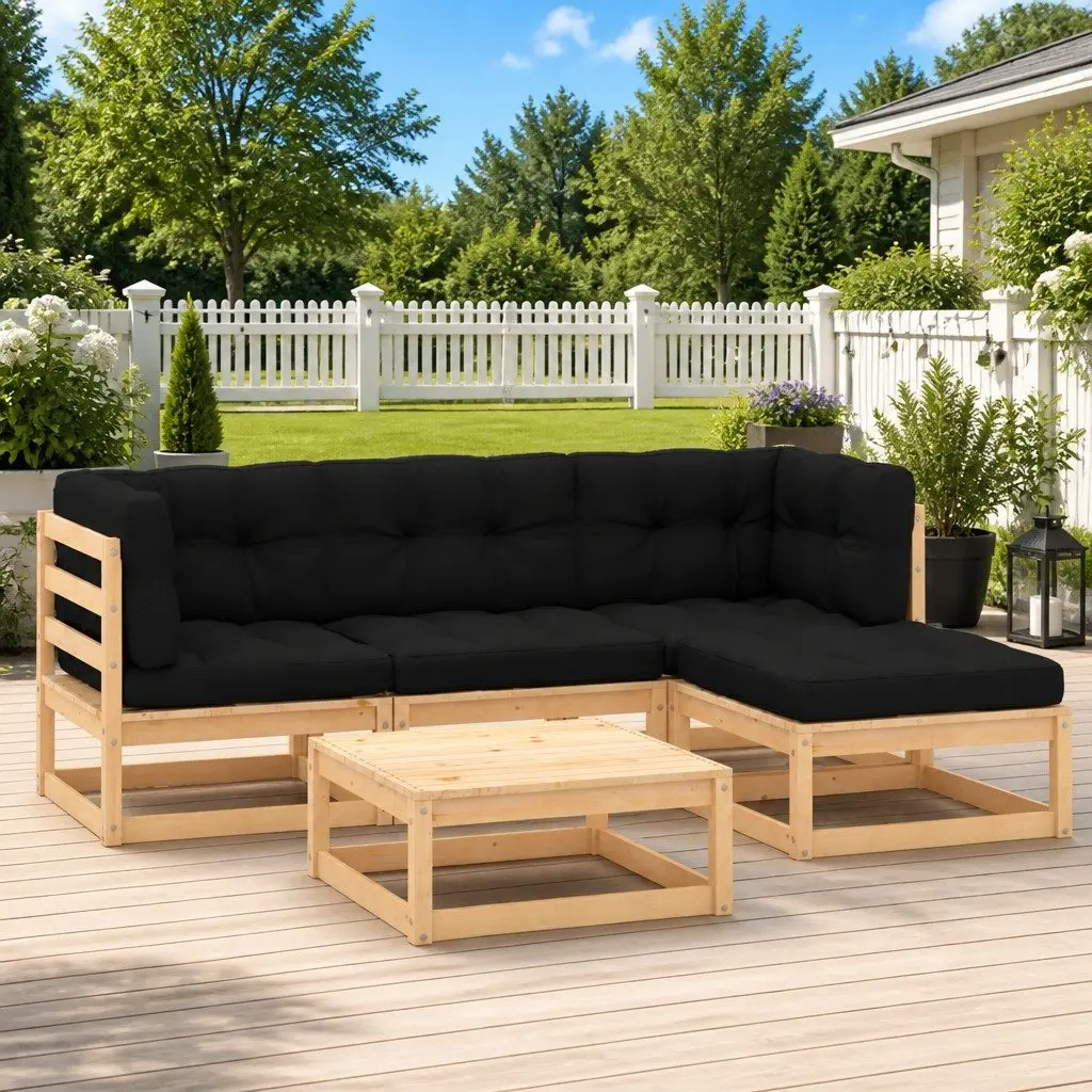 5 Piece Garden Lounge Set Outdoor Furniture Patio Sofa with Cushions Anthracite
