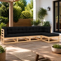 Reliable 5 Piece Garden Lounge Set with Cushions