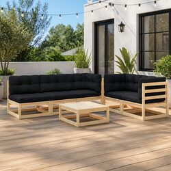 Comfortable 6 Piece Garden Lounge Set with Rustic Appeal