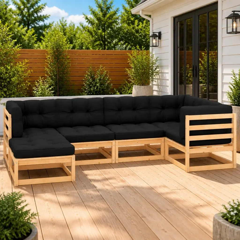 Garden Lounge Set Modular Seating 6 Piece Anthracite