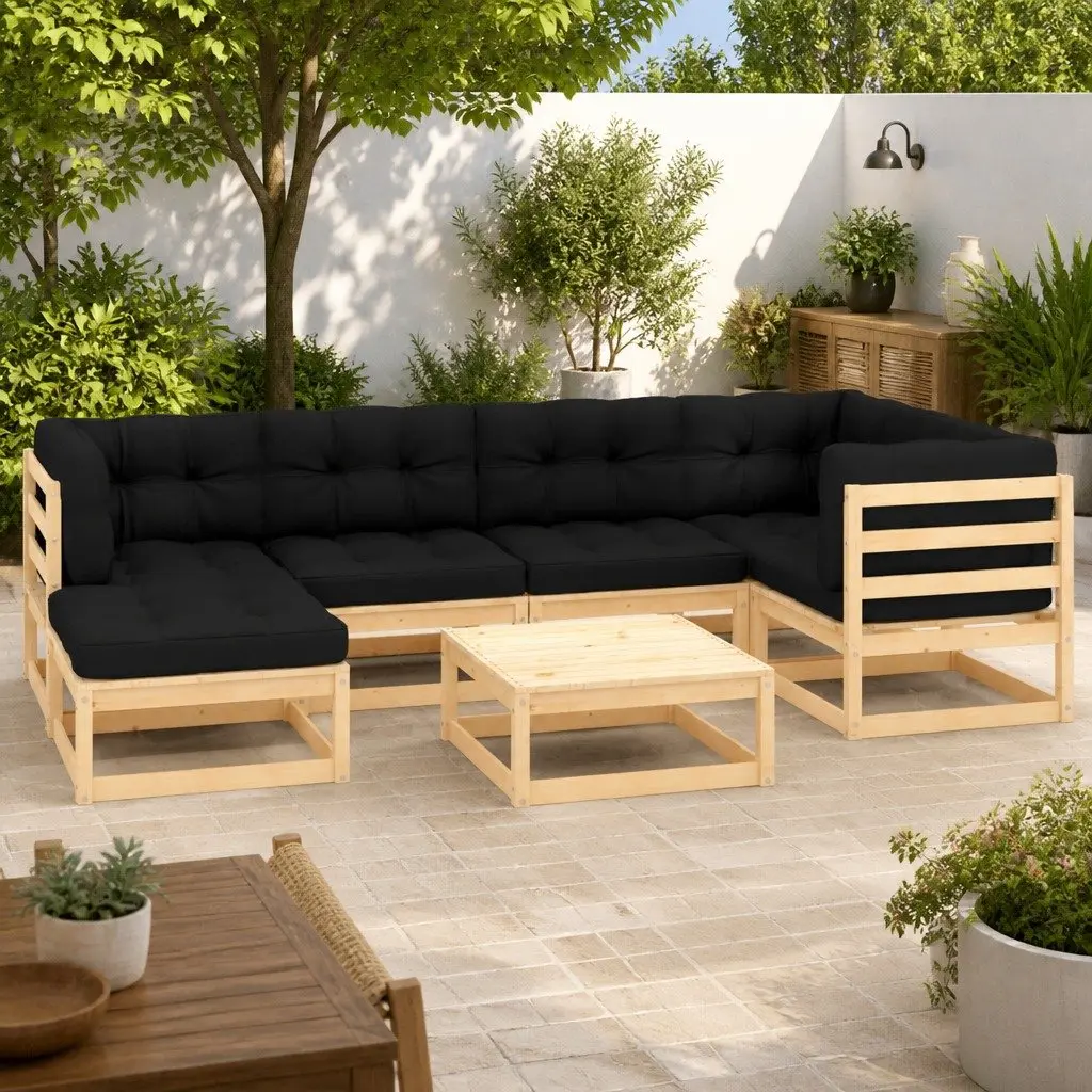 7 Piece Garden Lounge Set Outdoor Furniture Modular Seating Anthracite