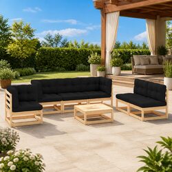 Practical 7 Piece Garden Lounge Set with Comfort