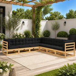 Reliable 7 Piece Garden Lounge Set with Cushions Included