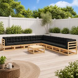 Comfortable 10 Piece Anthracite Lounge Set for Outdoors