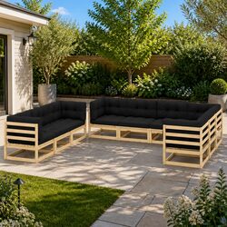 Comfortable and Practical 9 Piece Garden Lounge Set