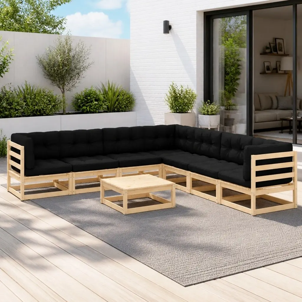 Garden Lounge Set Outdoor Furniture Modular 8 Piece Anthracite
