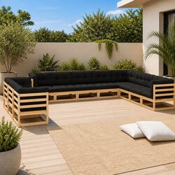 Comfortable 11 Piece Garden Lounge Set for Outdoor Spaces