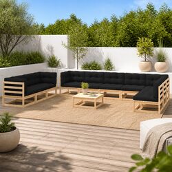 Comfortable 11 Piece Outdoor Lounge Set with Anthracite Design