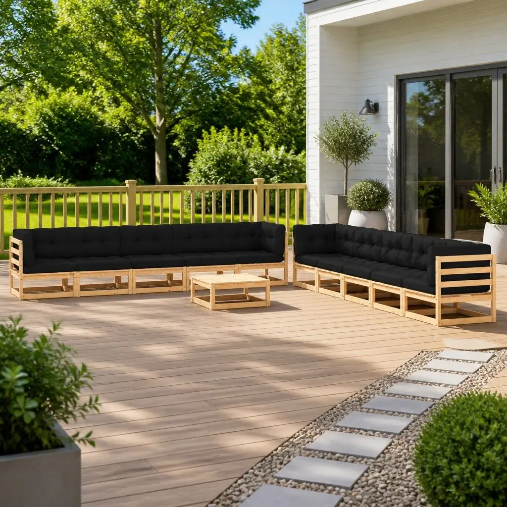11 Piece Lounge Set for Outdoor Comfort