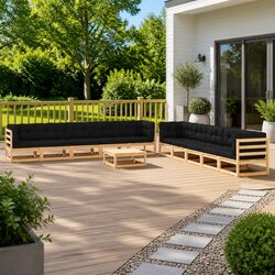 Cozy and Reliable 11 Piece Lounge Set for Outdoor Comfort