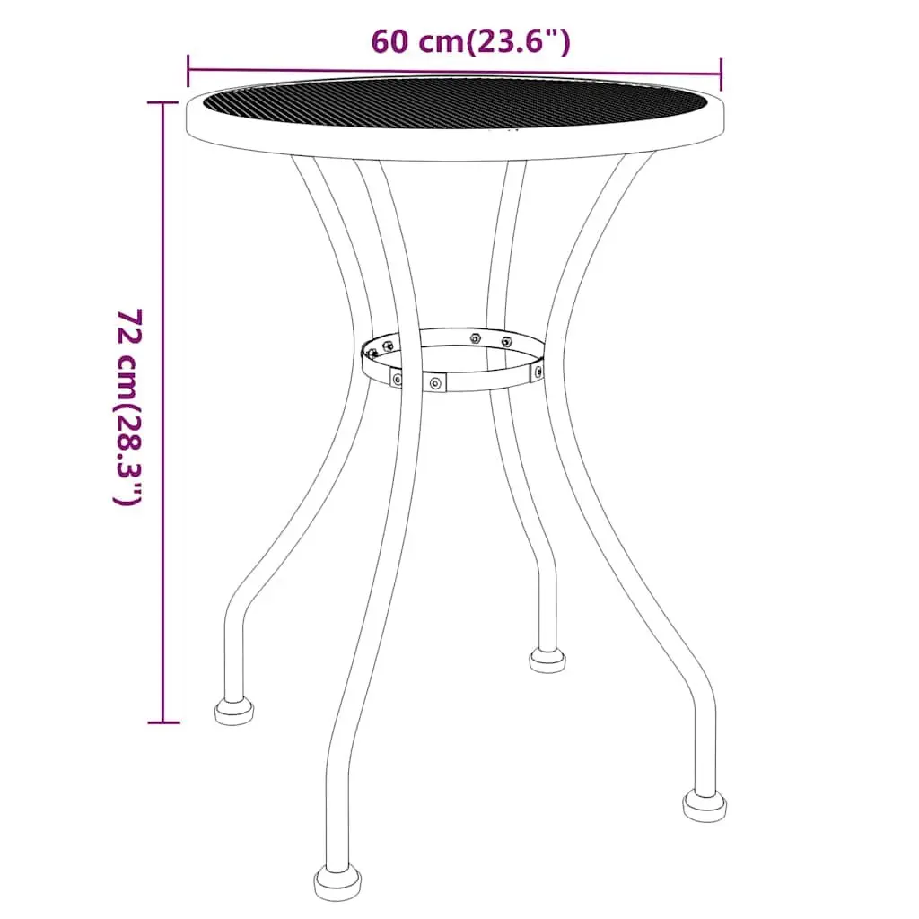 Garden Dining Set 3 Piece Anthracite Expanded Metal Mesh Outdoor Furniture