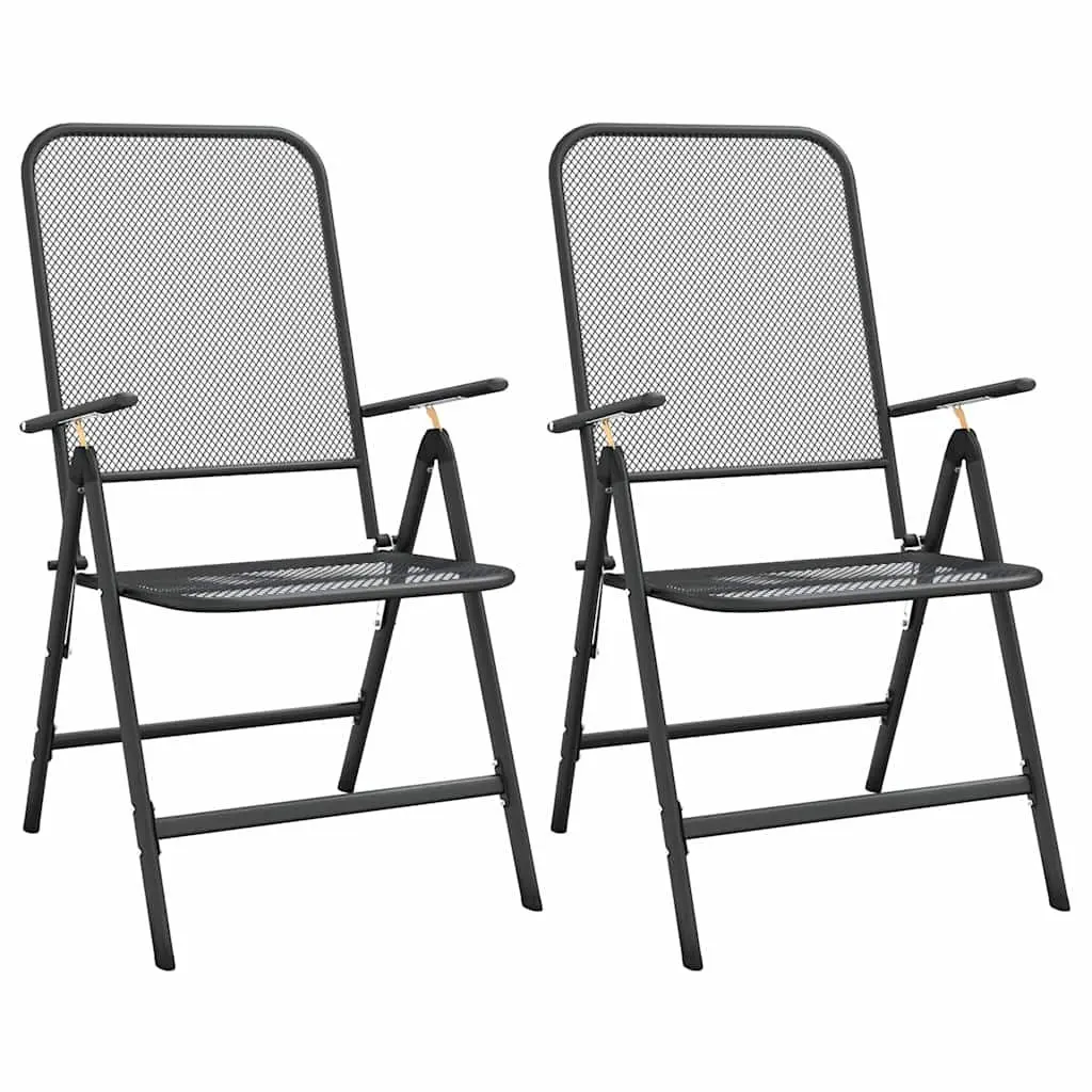 Garden Dining Set 3 Piece Outdoor Furniture Expanded Metal Mesh Anthracite