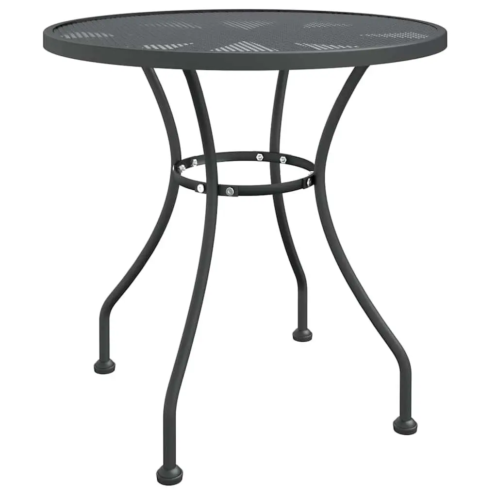 3 Piece Garden Dining Set Expanded Metal Mesh Anthracite Outdoor Table Chairs