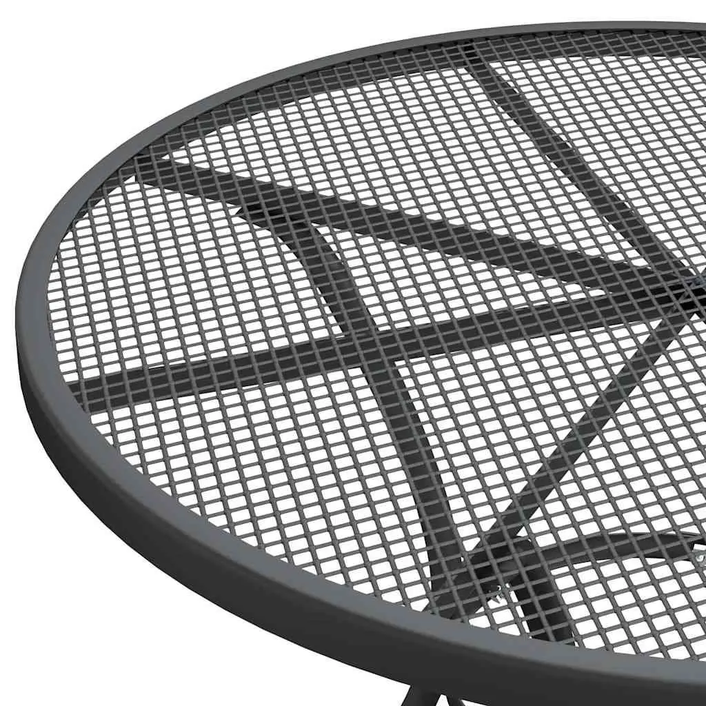 3 Piece Garden Dining Set Expanded Metal Mesh Anthracite Outdoor Table Chairs