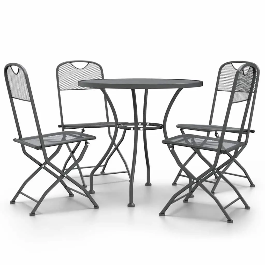 5 Piece Garden Dining Set Outdoor Patio Furniture Expanded Metal Mesh Anthracite