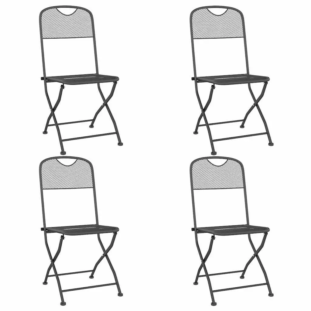 5 Piece Garden Dining Set Outdoor Patio Furniture Expanded Metal Mesh Anthracite