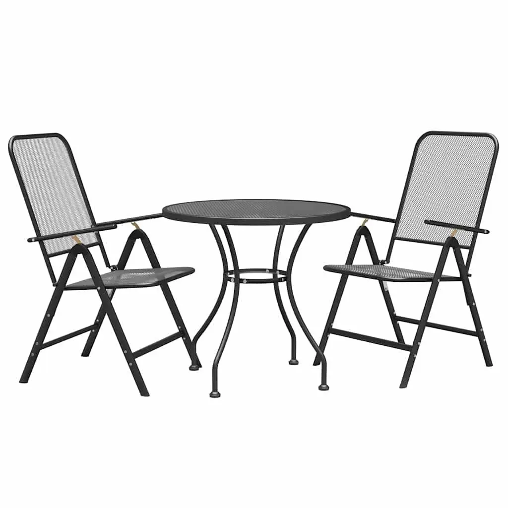 Garden Dining Set 3 Piece Outdoor Patio Furniture Folding Chairs Table