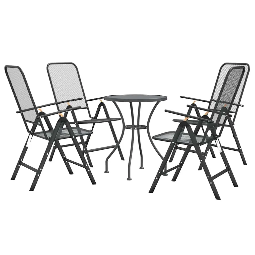 Garden Dining Set Outdoor Furniture 5 Piece Expanded Metal Mesh Anthracite