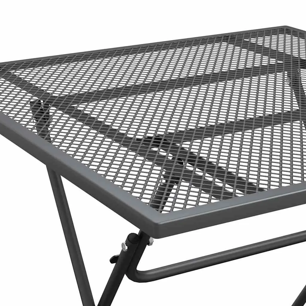 Garden Dining Set 3 Piece Outdoor Patio Furniture Foldable Metal Mesh Anthracite