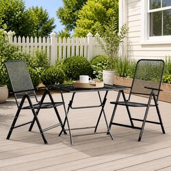 Comfortable 3-Piece Anthracite Garden Dining Set for Outdoors