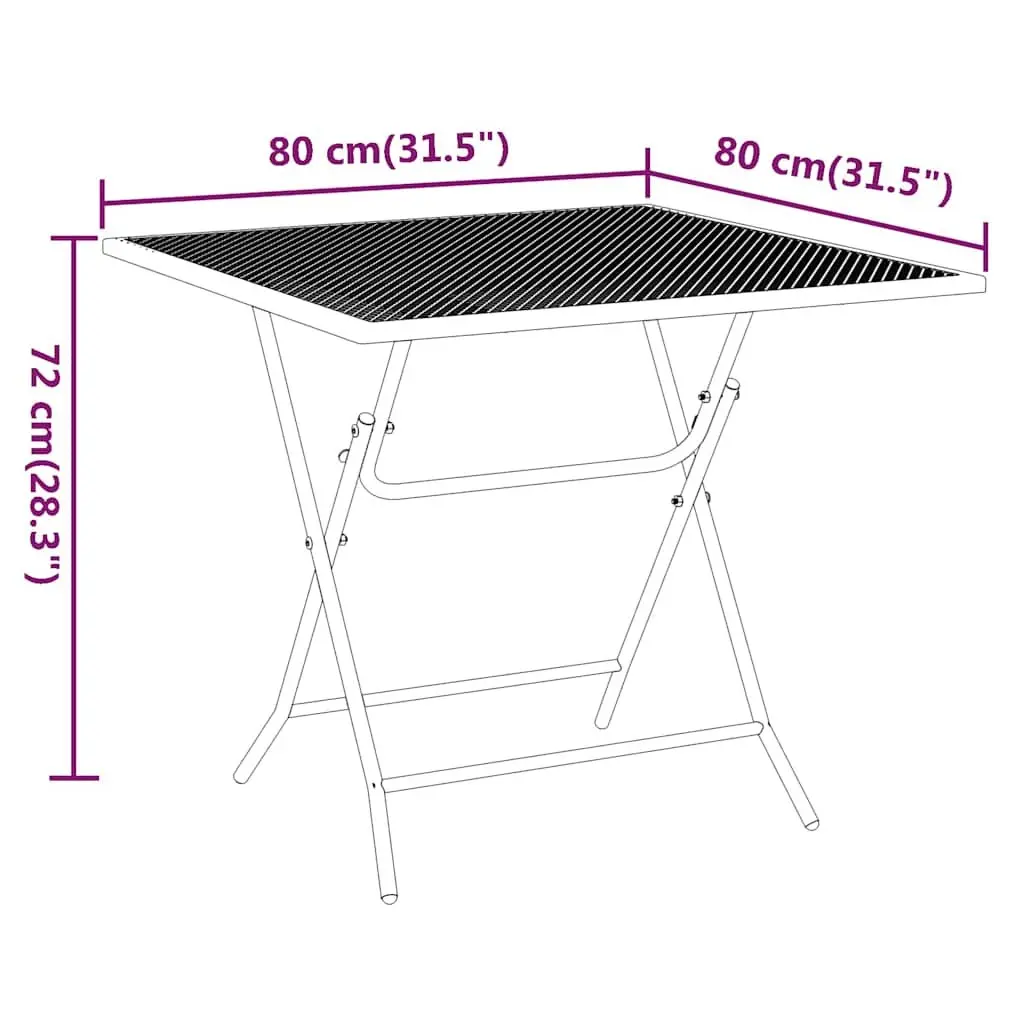 Garden Dining Set 3 Piece Outdoor Patio Furniture Anthracite Foldable Adjustable