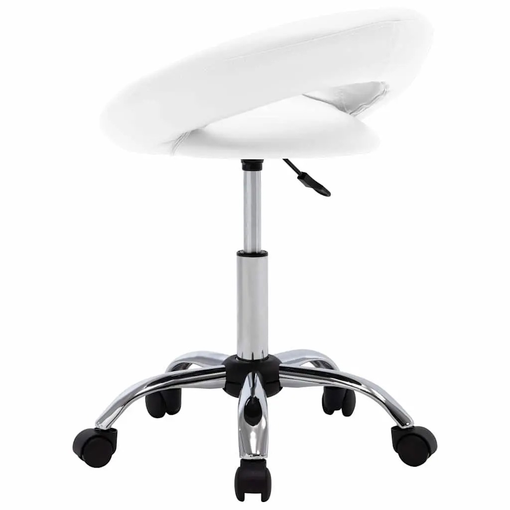 White Swivel Dining Chair with Adjustable Height
