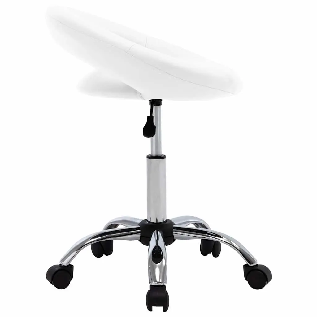White Swivel Dining Chair with Adjustable Height