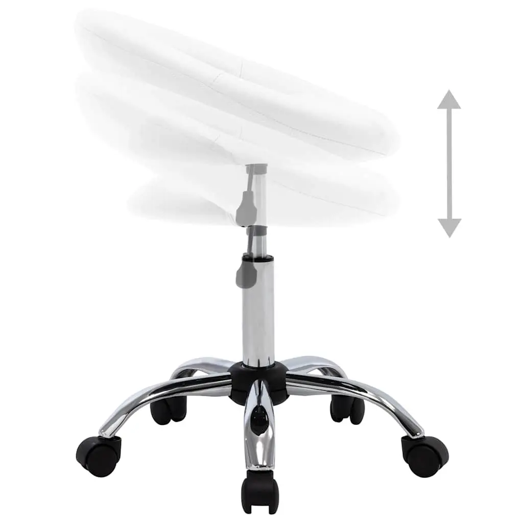 White Swivel Dining Chair with Adjustable Height