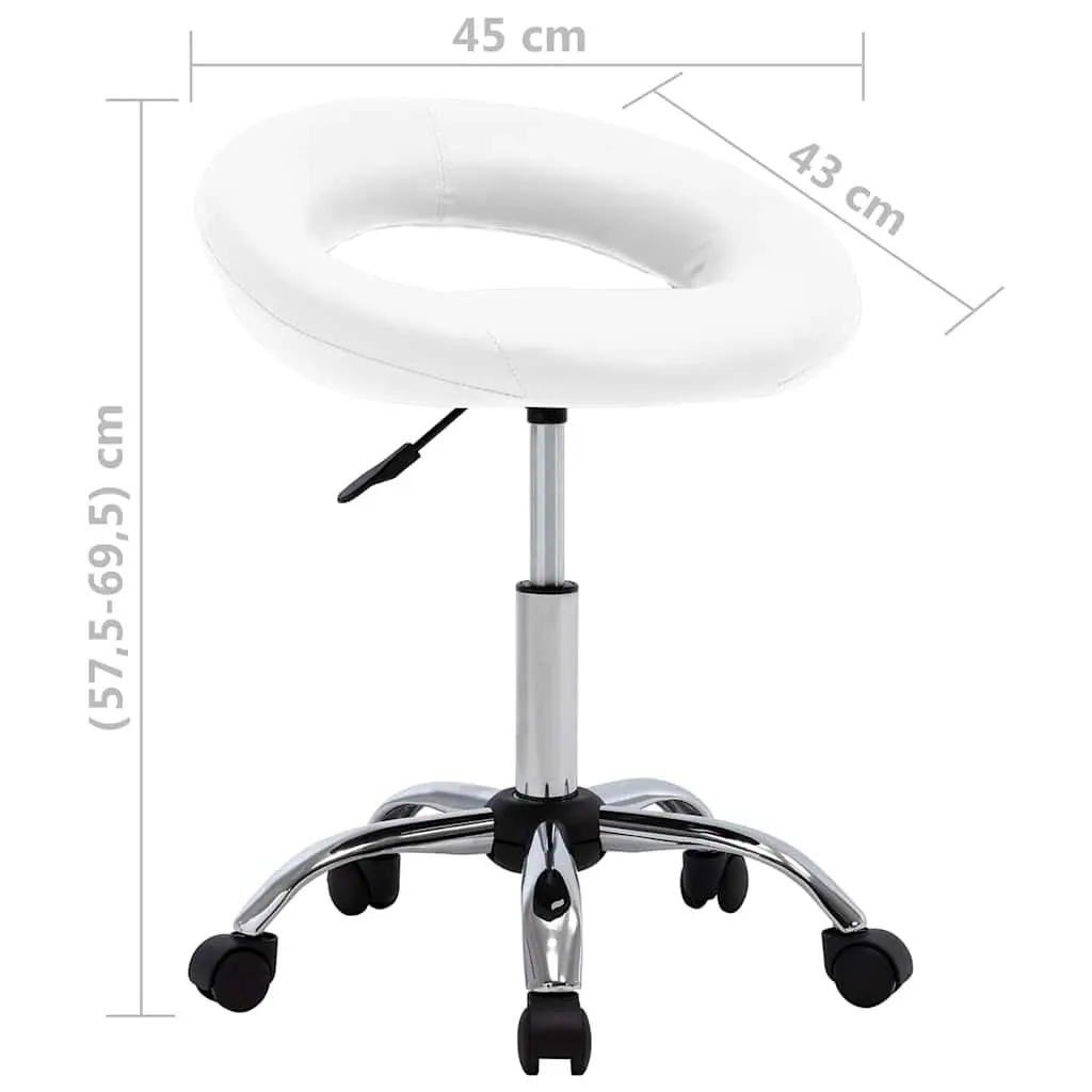 White Swivel Dining Chair with Adjustable Height