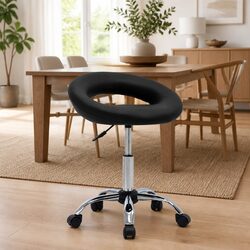 Black Faux Leather Swivel Dining Chair with Great Value