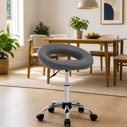 Comfortable and Practical Grey Swivel Dining Chair