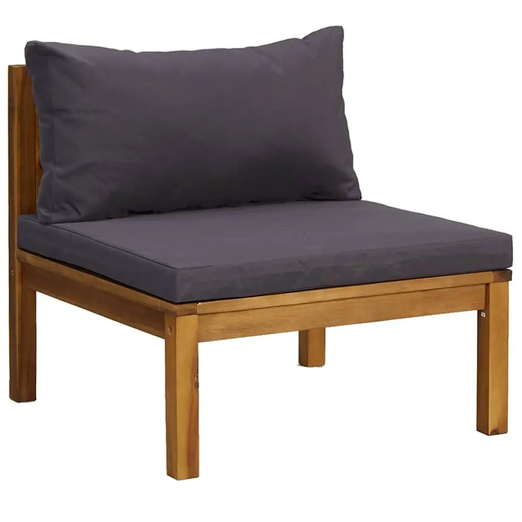Garden Lounge Set 6 Piece Outdoor Furniture Acacia Wood Sofa Coffee Table Grey