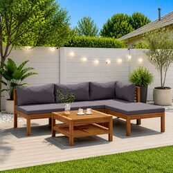 Reliable 5 Piece Garden Lounge Set with Cushions