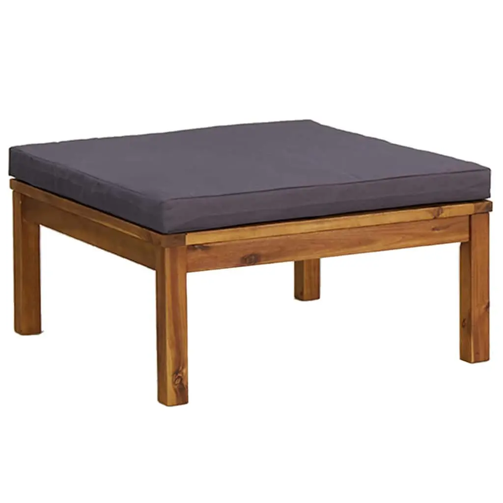 5 Piece Garden Lounge Set Outdoor Furniture Grey Acacia Wood Cushions