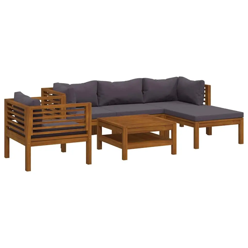 Garden Lounge Set 6 Piece Outdoor Furniture Patio Sofa Grey