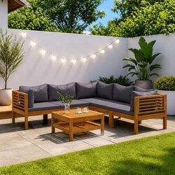 Durable 6 Piece Modular Lounge Set for Relaxation Outdoors
