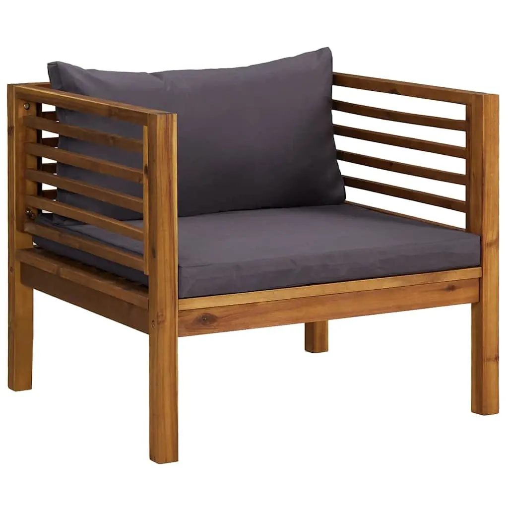 Garden Lounge Set 7 Piece Outdoor Furniture Solid Acacia Wood Grey with Cushions
