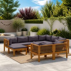 Comfortable and Practical 10-Piece Acacia Lounge Set
