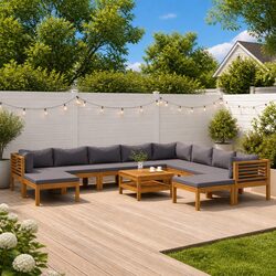 Comfortable 11 Piece Garden Lounge Set with Style