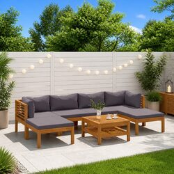 Comfortable 7 Piece Lounge Set Made of Acacia Wood
