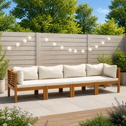 Quality Outdoor 4-Seater Sofa Set with Cream Cushions