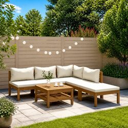 Reliable 6 Piece Acacia Wood Outdoor Furniture Set