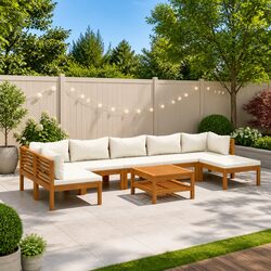 Comfortable 8-Piece Garden Lounge Set with Removable Cushions