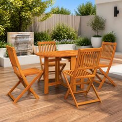 Value-Focused 5 Piece Garden Dining Set in Brown
