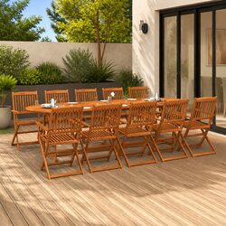 Warm and Functional 11-Piece Garden Dining Set
