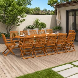 Value-Driven 13-Piece Outdoor Dining Set in Brown